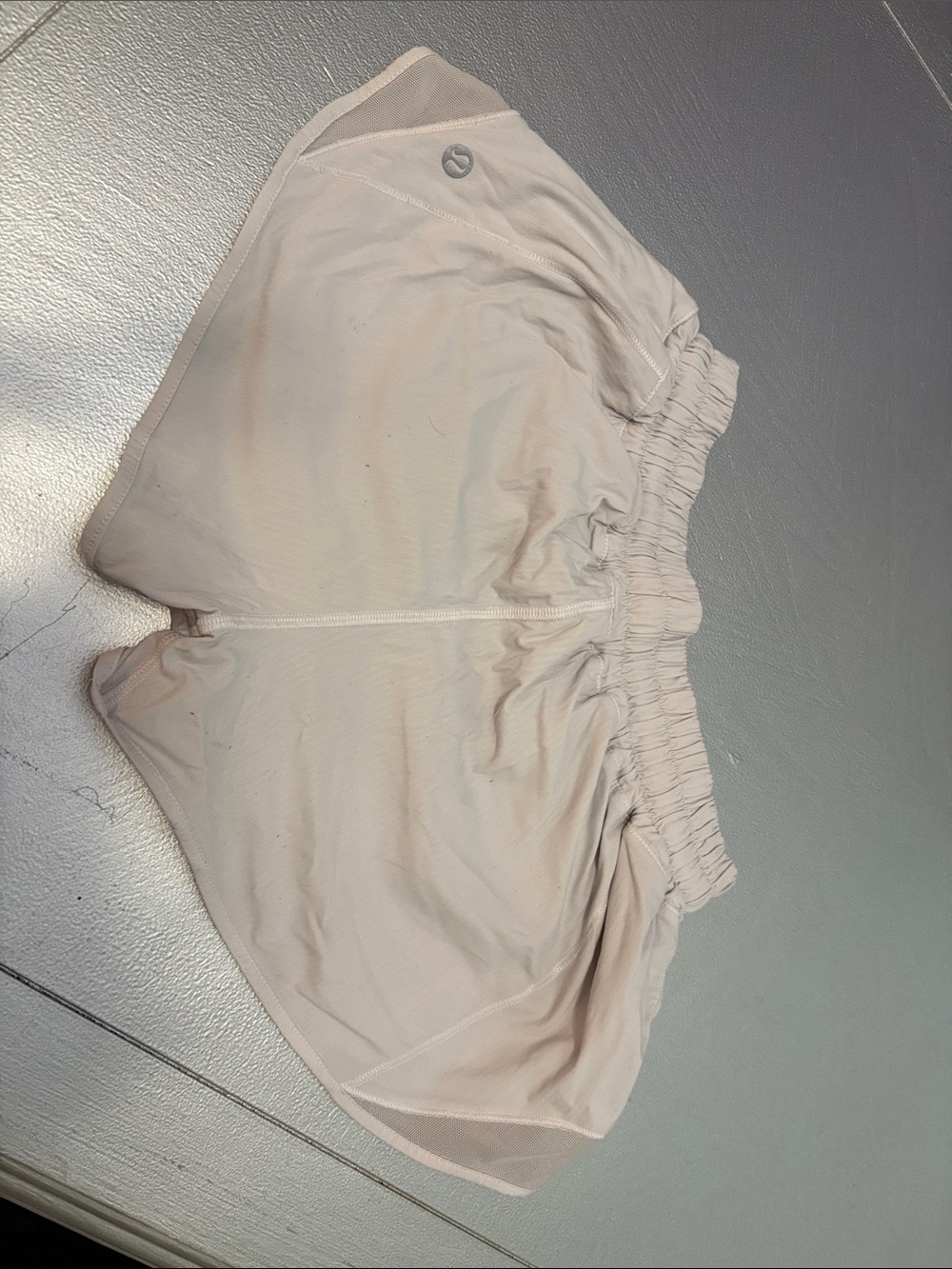 lululemon athletica Light Beige Mesh-Trim Athletic Shorts
